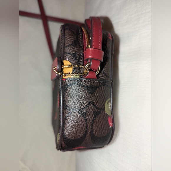 Coach Ornament Print Mini Camera Bag Signature Canvas Brown Multi EUC - Picture 7 of 14